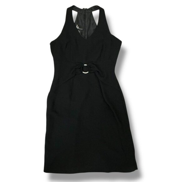 KS Collection Black Halter Dress Cut Out Shoulder Silver Embellishment Size 10 - Picture 2 of 16